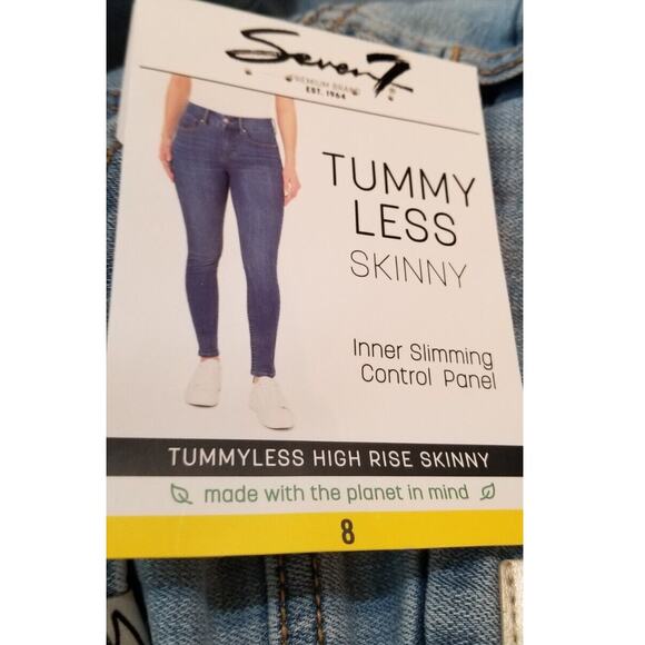 NWT's -Seven7 Jeans Women's Tummy Less High Rise Skinny Denim Distressed Size 8 - Picture 8 of 15